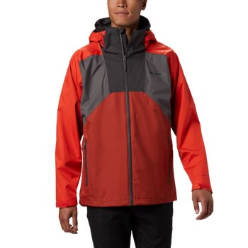 Columbia Jas Heren, Rain Scape Tall Grijs Rood, 51RSLXHTK